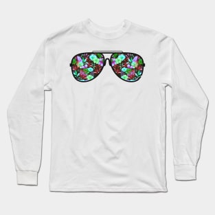 Tropical Aviator Summer Sunglasses Long Sleeve T-Shirt